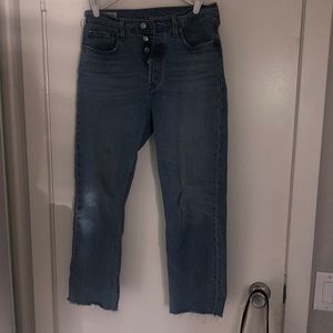 Levi’s 501 straight leg raw hem